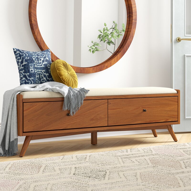 Foundstone Parocela Upholstered Drawer Storage Bench & Reviews | Wayfair